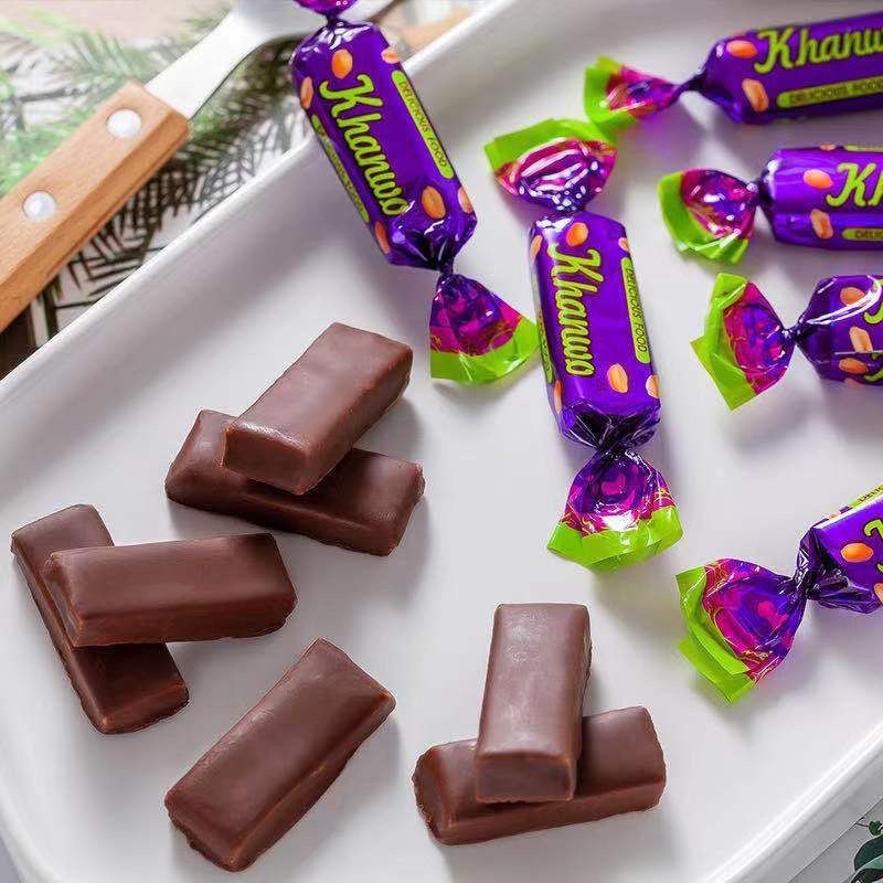 食界君俄罗斯风味紫皮糖正宗网红糖果巧克力糖酥脆糖果零食喜糖500g