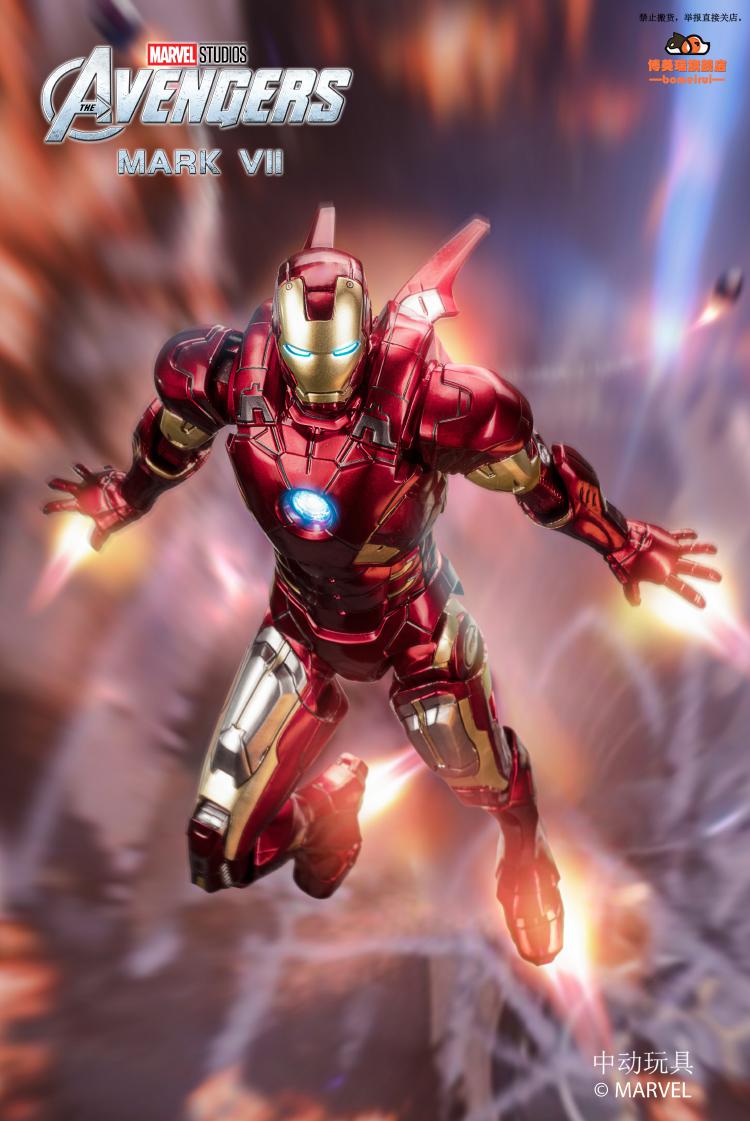 hottoys钢铁侠mk/7 钢铁侠中动仿合金人偶模型摆件2发光机甲漫威
