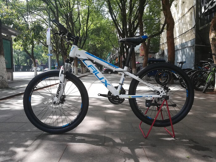 雷克斯自行车laux雷克斯钢架山地车阳光100升级款双碟刹自行车避震