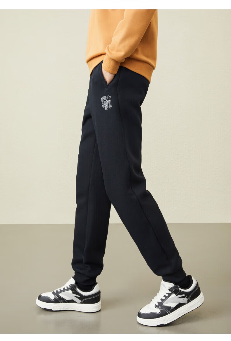 安踏(anta) 运动长裤男2022冬季新款休闲针织卫裤加绒潮流裤子官方