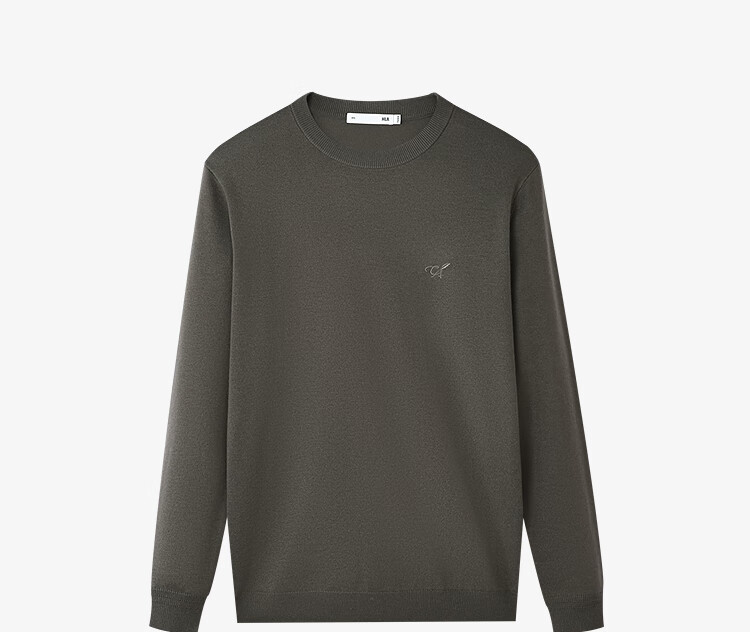 HLA Long-Sleeve Knit Sweater for Men, Light Business Chic Ageless Round Neck Pullover, Winter Wear for Me 6