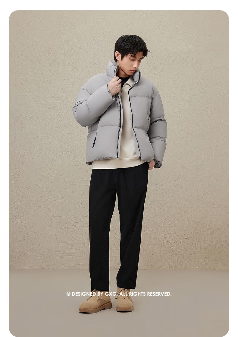 GXG Men's Clothing, 2024 Autumn And Winter New Warm Stand-Collar down Jacket for Men, Gray, Size 165/S 6