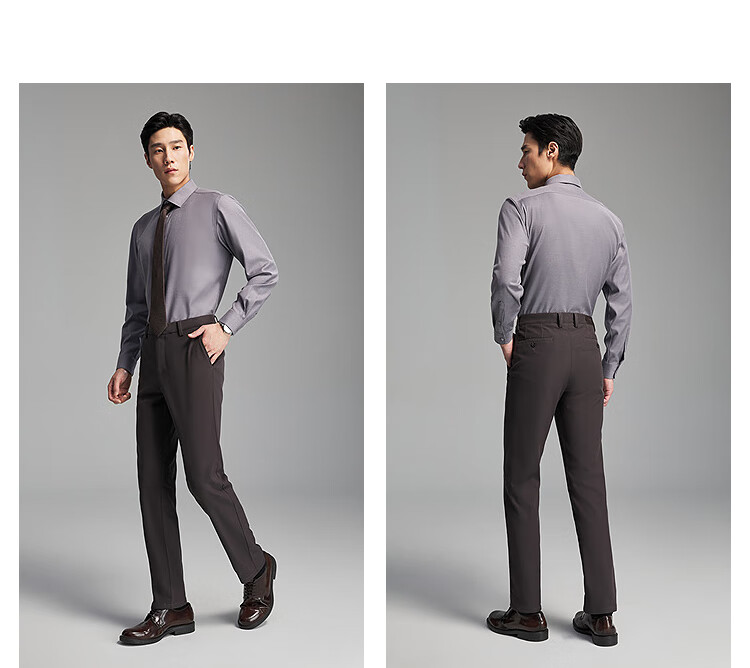 Youngor Plaid DP Wrinkle-Free Long Sleeve Shirt Autumn Winter New Men's Business Casual Pure Cotton Shirt 119684H 8