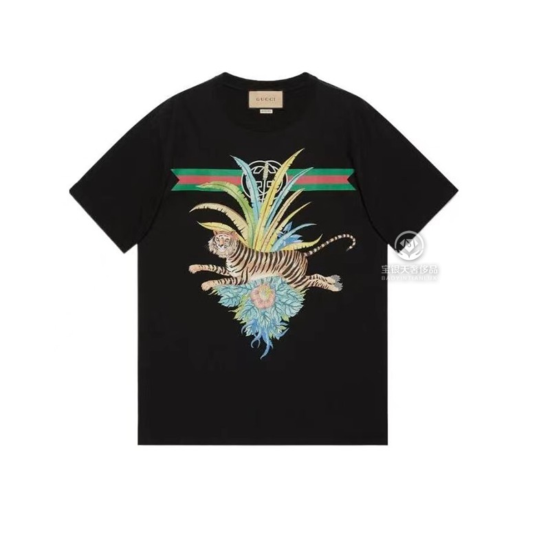 gucci古驰男装 男士纯色虎年限定经典老虎图标装饰字母印花装饰简约