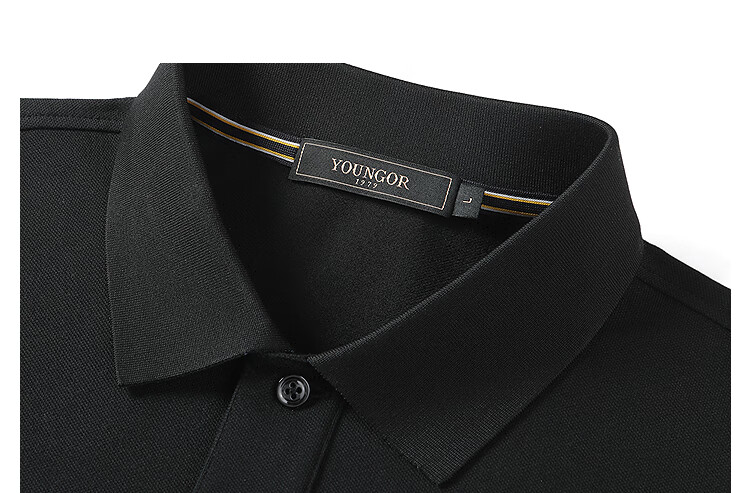 YOUNGOR [Moisture-Wicking] Summer 2026 New Breathable Cotton Elastic Collar Short-Sleeve POLO Shirt, Rock Gray, 3XL 16