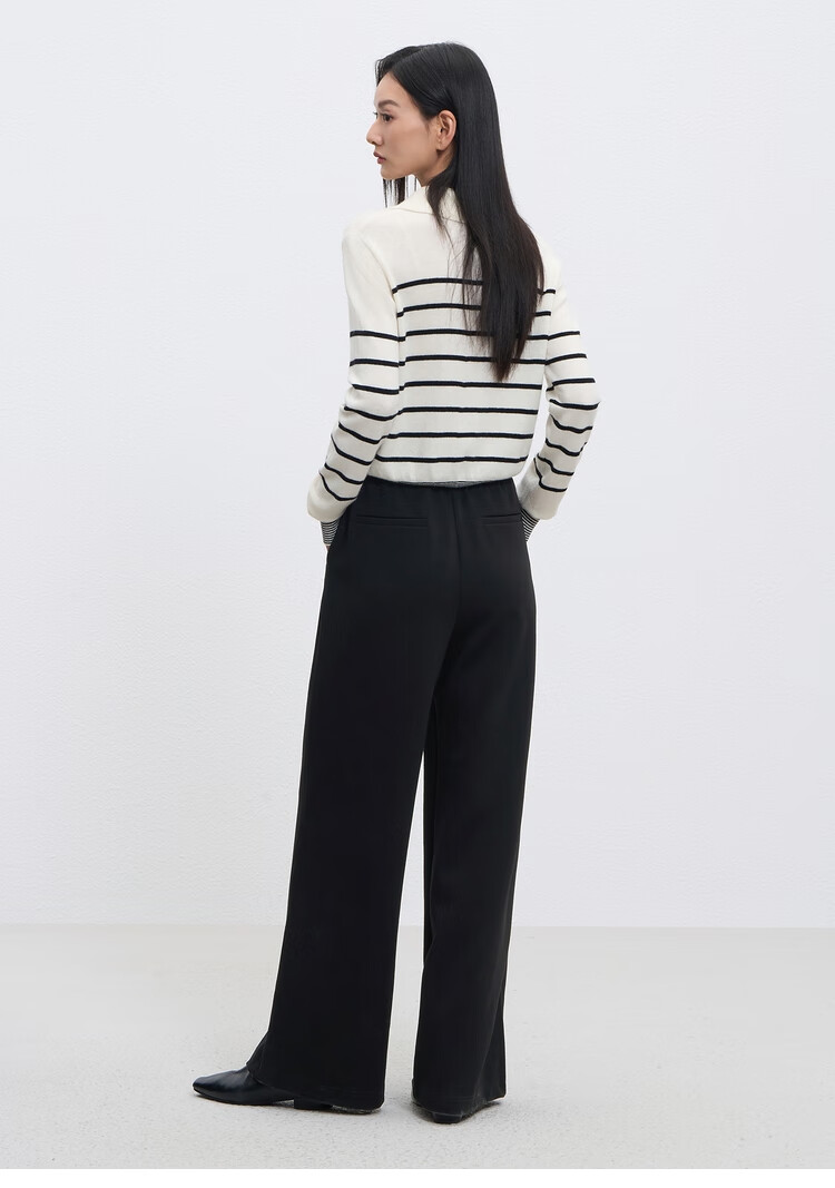 Taipingniao Women's Casual Pants, High-Waisted Cloud Pants, Spring Season, Soft And Skin-Friendly, Loose-Fitting, Slimming Wide-Leg Pants, Black, M 13