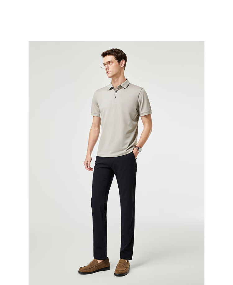Youngor 26 Summer New Business Casual Short Sleeve High-end Polo Shirt Beige XL 2