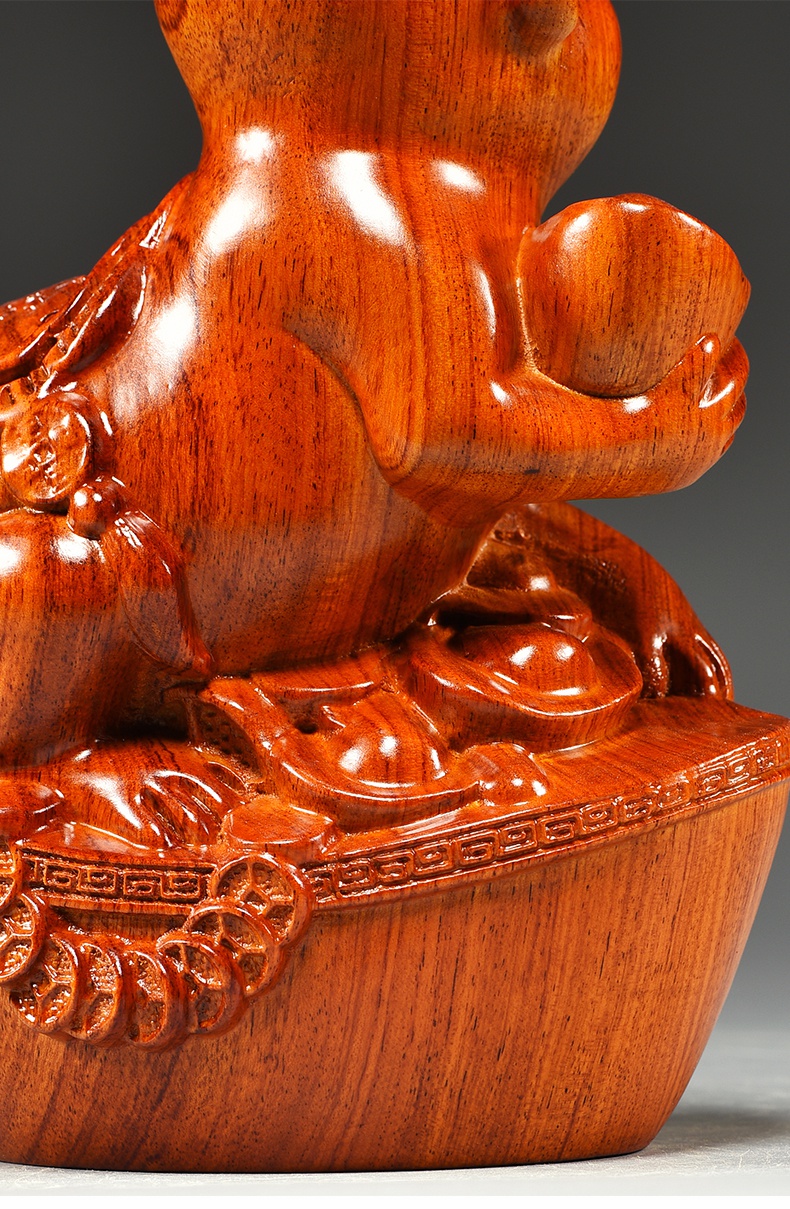 桑泰龙樾花梨木雕猴子摆件三合十二生肖猴木头猴家居办公室客厅工艺品