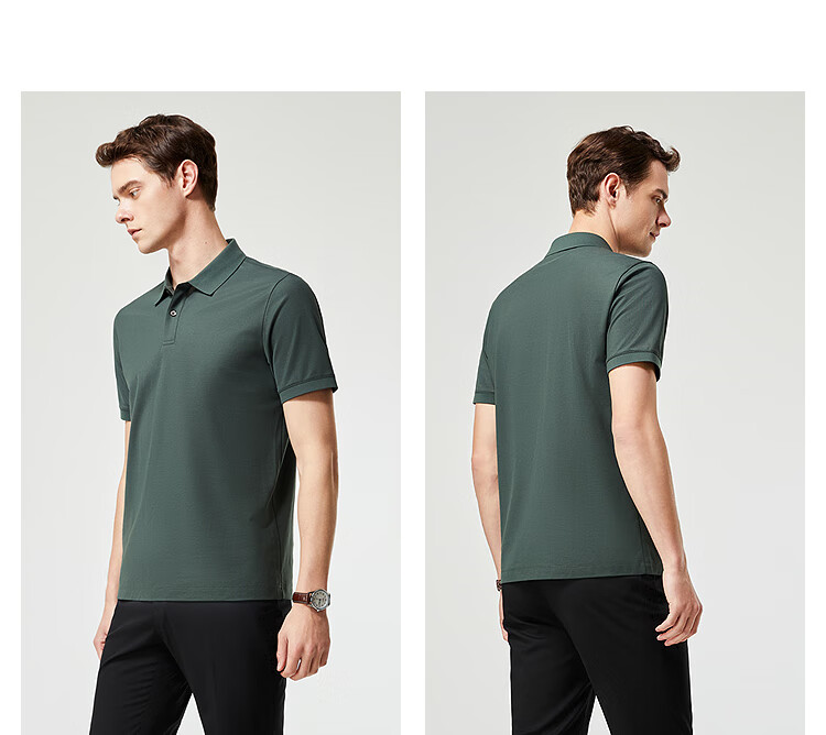 YOUNGOR [20% Mulberry Silk] Summer 2026 New Machine Washable Polo Shirt with Collar, Navy Blue, XL 10