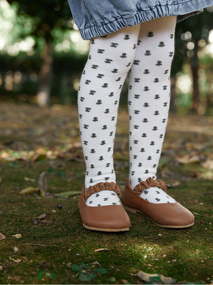 Papa Spring Children's Leggings, Girls' Printed Pantyhose, Elastic Comfortable, Brown, 90cm 8