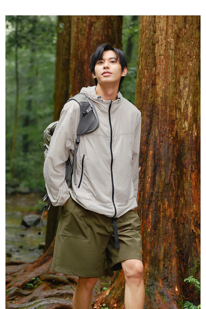 Gxgjeans Men's Hooded Jacket New Lightweight Sun Protection UV Resistant White 165/S 10