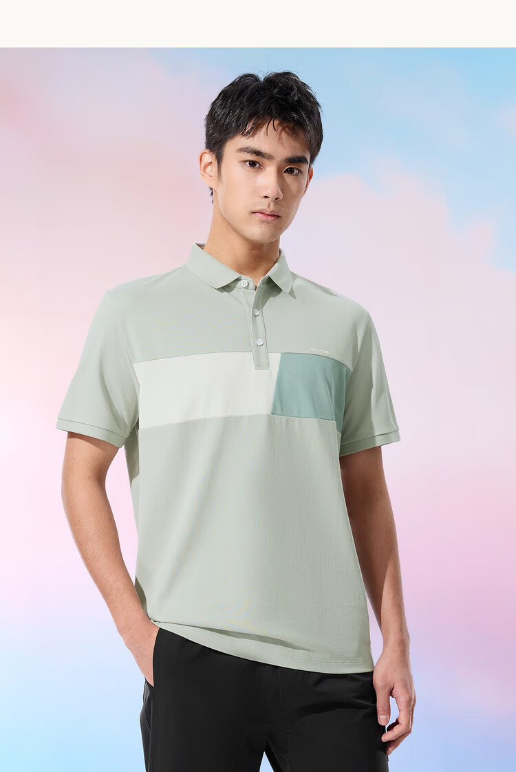 HLA Short-Sleeve Polo Shirt for Men, 25 Color Combination, Moisture-Wicking Collar, Summer Short-Sleeve Shirt for Me 5