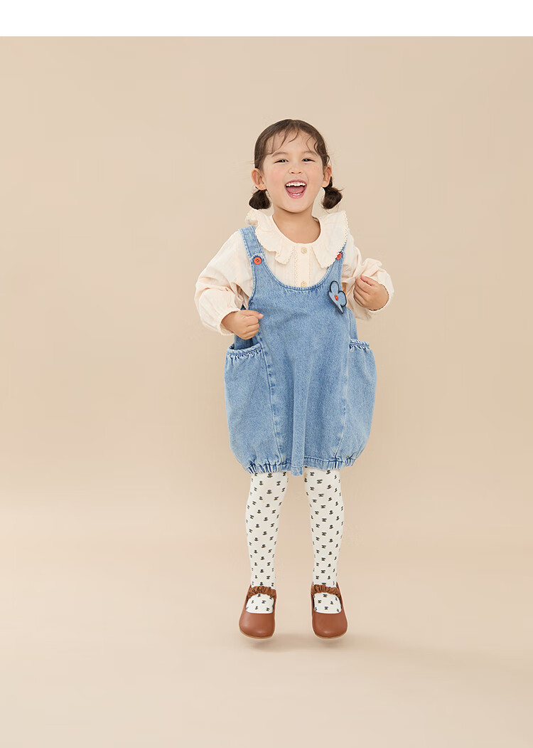 Papa Spring Children's Leggings, Girls' Printed Pantyhose, Elastic Comfortable, Brown, 90cm 4