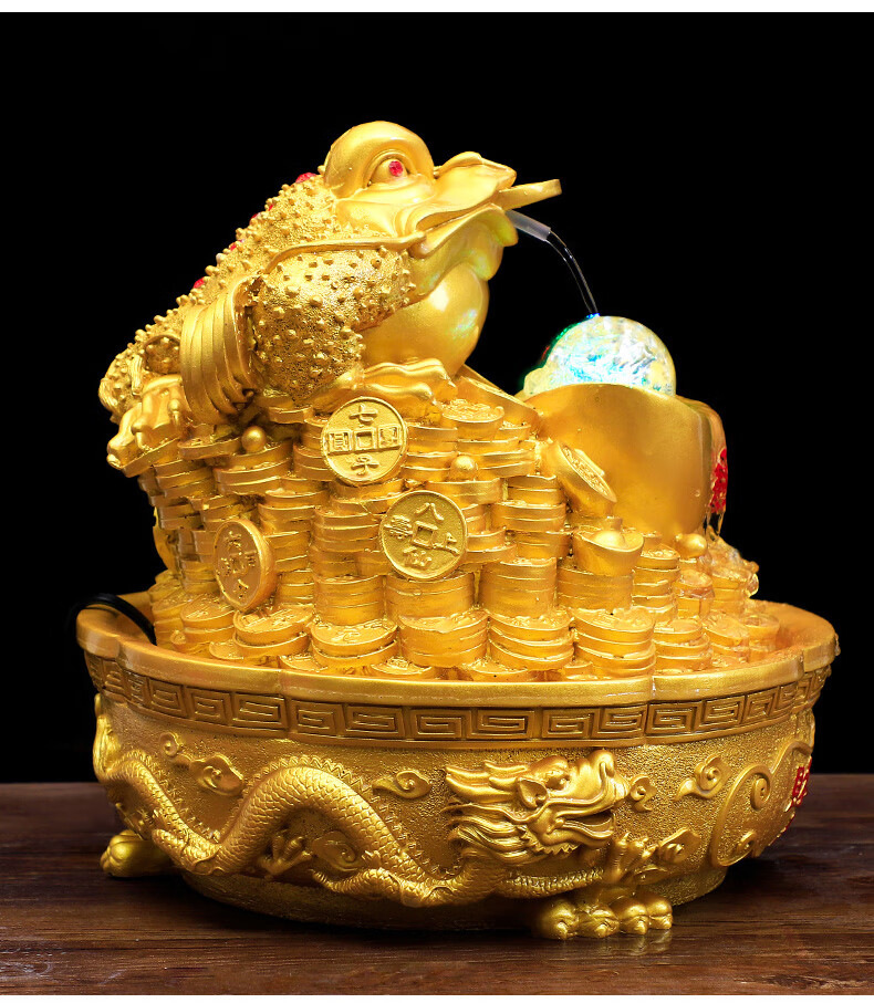 大金蝉流水蟾蜍饭店金蟾开业礼物招财贺礼开店摆件高档朋友新店 流水