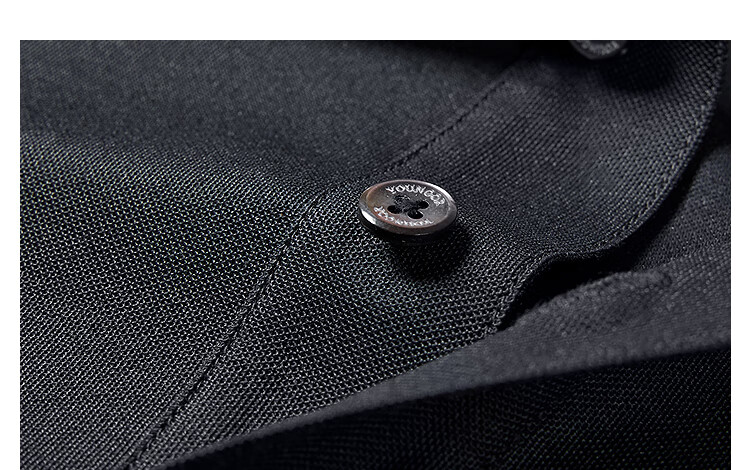 YOUNGOR [20% Mulberry Silk] Summer 2026 New Machine Washable Polo Shirt with Collar, Navy Blue, XL 15
