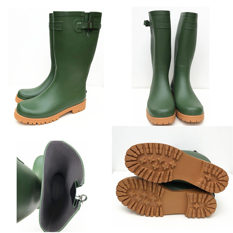 夏天钓鱼穿的鞋高筒雨靴轻质雨男插秧靴防酸碱耐磨一体成型防水新款