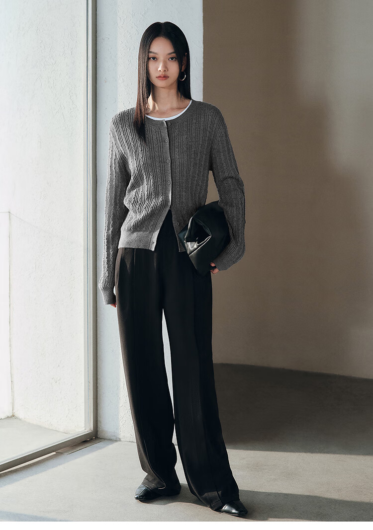Taipingniao Women's Knit Sweater Miu Series Spring Inner Layer Slim-Fit Sweater Elegant New Year Outfit Red L 24
