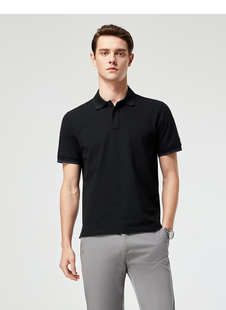 YOUNGOR [Moisture-Wicking] Summer 2026 New Breathable Cotton Elastic Collar Short-Sleeve POLO Shirt, Rock Gray, 3XL 7