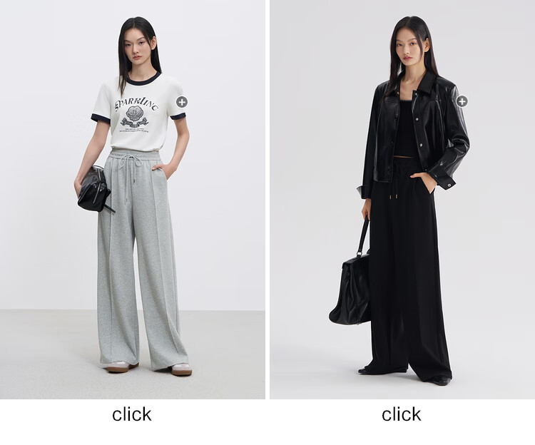 Taipingniao Women's Casual Pants, High-Waisted Cloud Pants, Spring Season, Soft And Skin-Friendly, Loose-Fitting, Slimming Wide-Leg Pants, Black, M 2