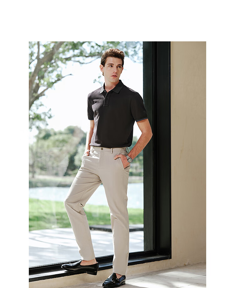 YOUNGOR [Moisture-Wicking] Summer 2026 New Breathable Cotton Elastic Collar Short-Sleeve POLO Shirt, Rock Gray, 3XL 3