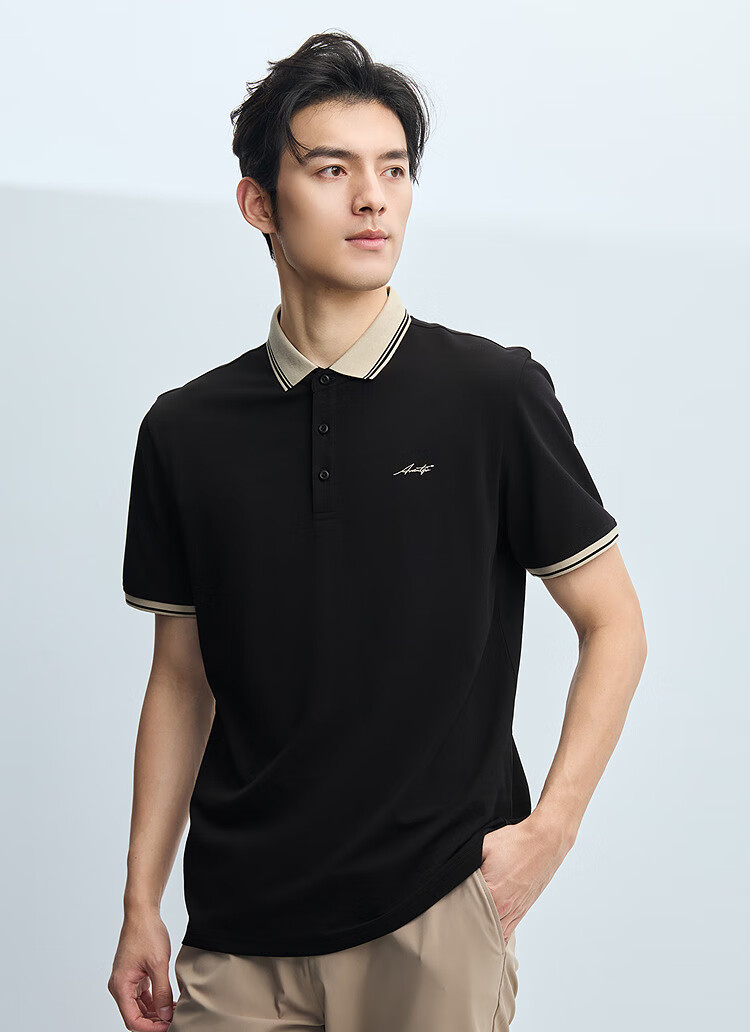 HLA Short-Sleeve Polo Shirt for Men, Lightweight Business Casual Stylish Cool-Feeling Short-Sleeve Shirt for Summer 1