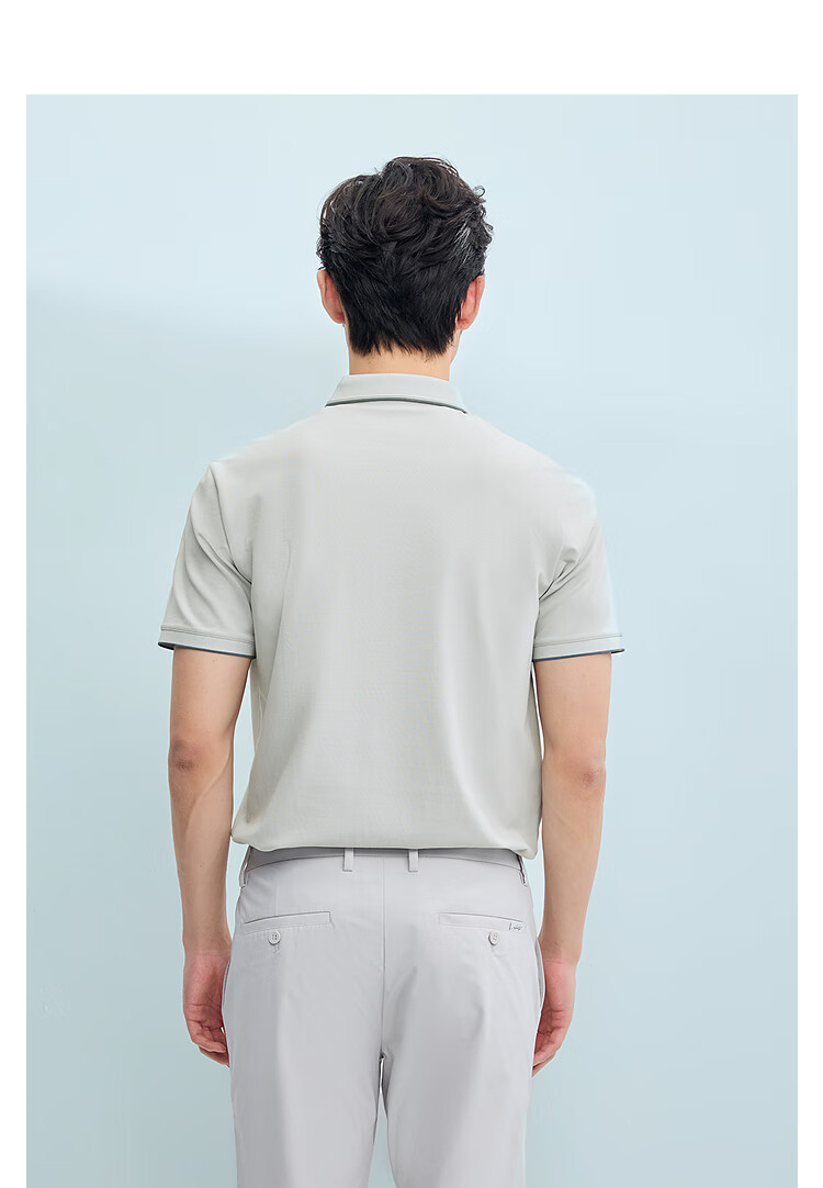 HLA Short-Sleeve Polo Shirt for Men, Light Business Classic Series, Turn-Down Collar, Summer 5