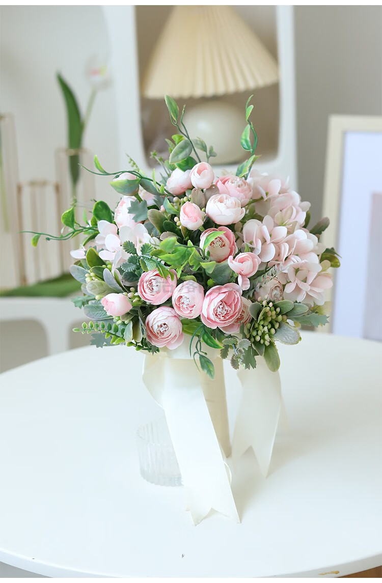 柘展 高档手捧花新娘结婚仿真花领证拍照花束假花感婚礼伴娘捧花装饰