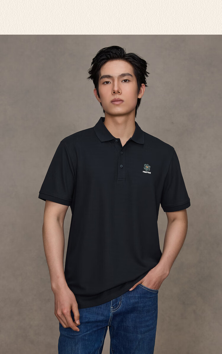 HLA Short-Sleeve Polo Shirt for Men, Yixin Cooling Sensation, Plus Size, Summer Wear 11