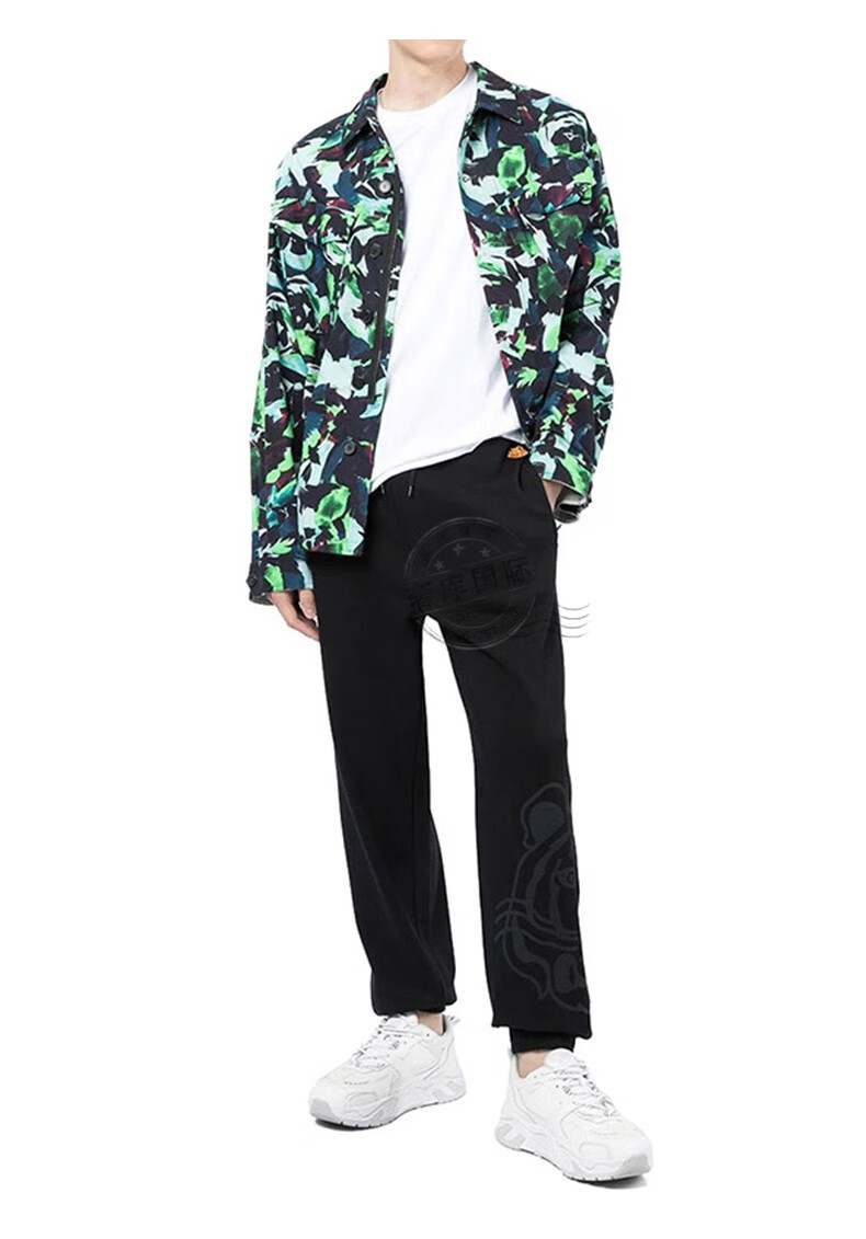 高田贤三kenzo裤子男士老虎头刺绣系带运动休闲小脚长裤fc55pa7574mo