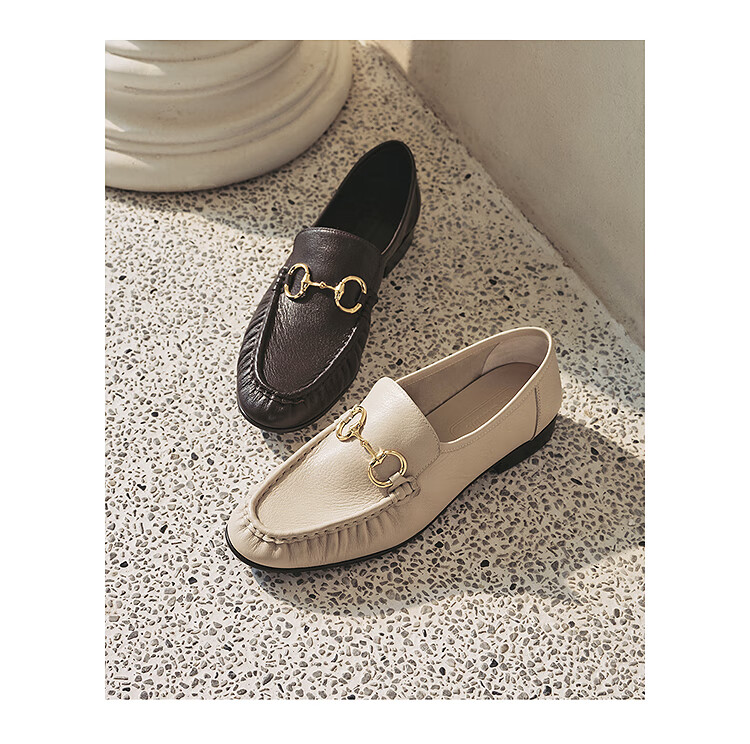Le saunda [Luckfull] Commuter Comfortable Lambskin Loafers Women 20201 Cream White BDK 36 2