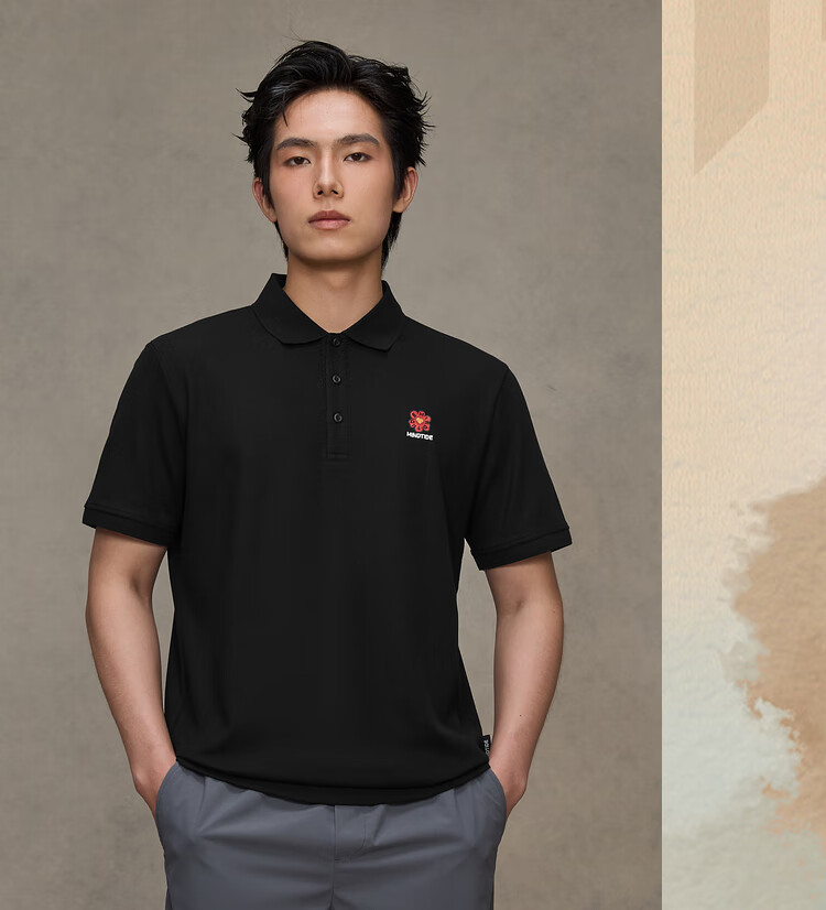 HLA Short-Sleeve Polo Shirt for Men, Yixin Cooling Sensation, Plus Size, Summer Wear 2