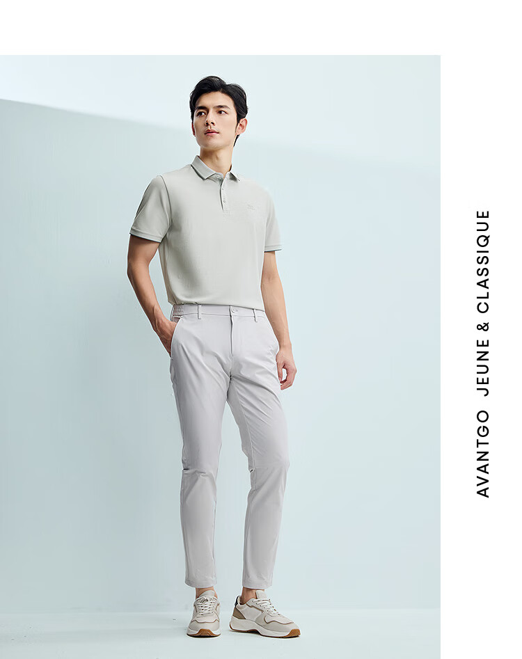HLA Short-Sleeve Polo Shirt for Men, Light Business Classic Series, Turn-Down Collar, Summer 3