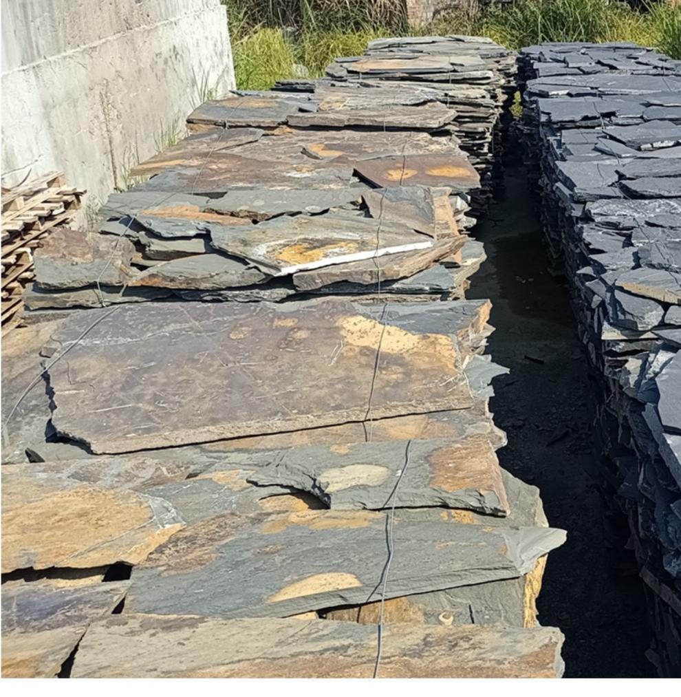 青石板庭院石材 青石板不规则碎片石庭院地砖自铺室外院子碎拼铺路石