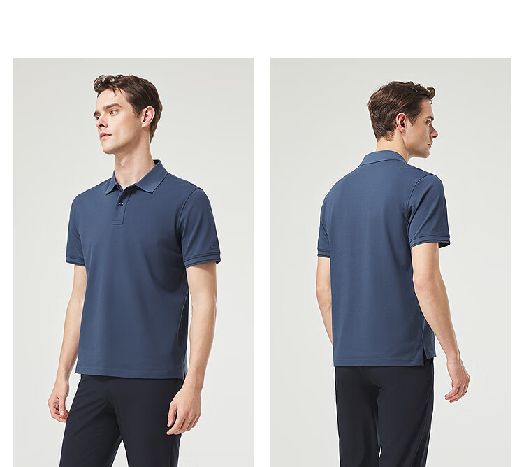 YOUNGOR [Moisture-Wicking] Summer 2026 New Breathable Cotton Elastic Collar Short-Sleeve POLO Shirt, Rock Gray, 3XL 12