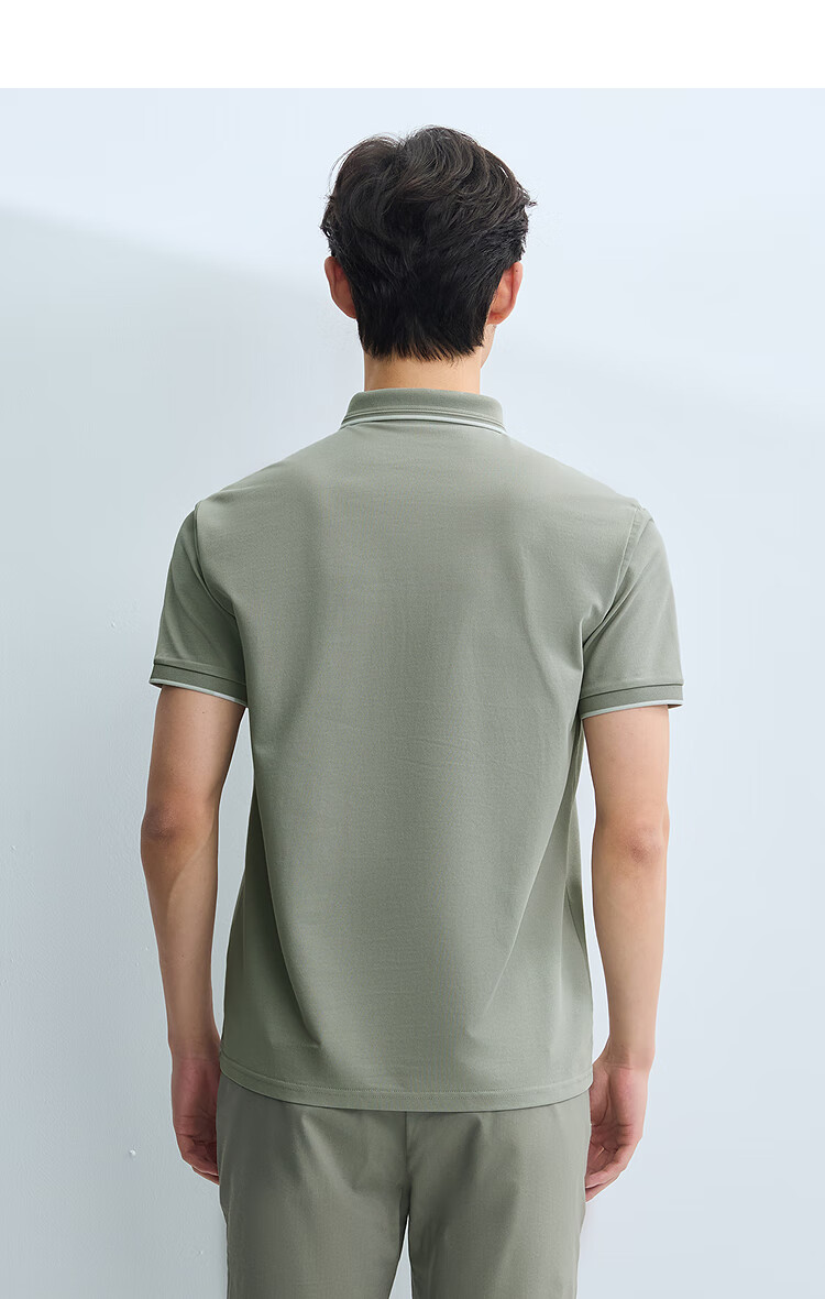 HLA Short-Sleeve Polo Shirt for Men, Light Business Fashion Cool-Feeling Printed Short-Sleeve for Summer 7