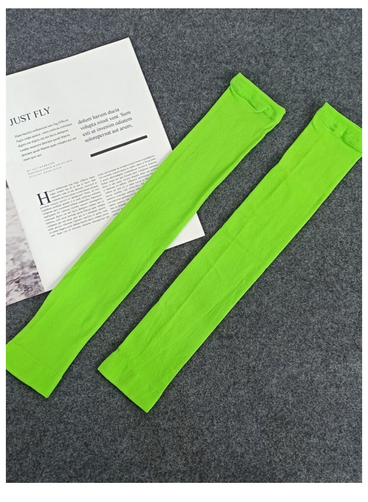 维能男女儿童防晒冰凉腿套夏季户外骑行护腿女童舞蹈冰丝脚套2双黑色