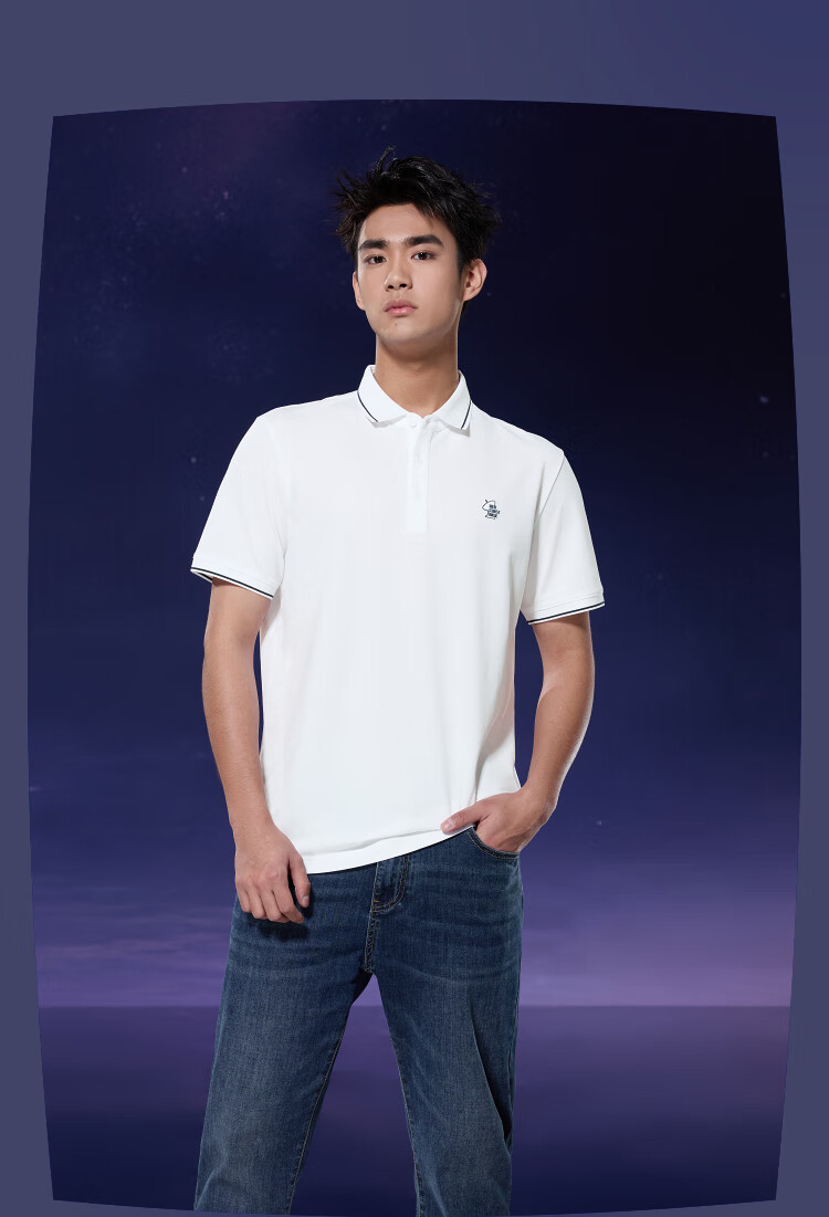 HLAHLA Men's Short Sleeve Polo Shirt Three-Body Collaboration Series Cool Quick-Dry Summer Short Sleeve 7