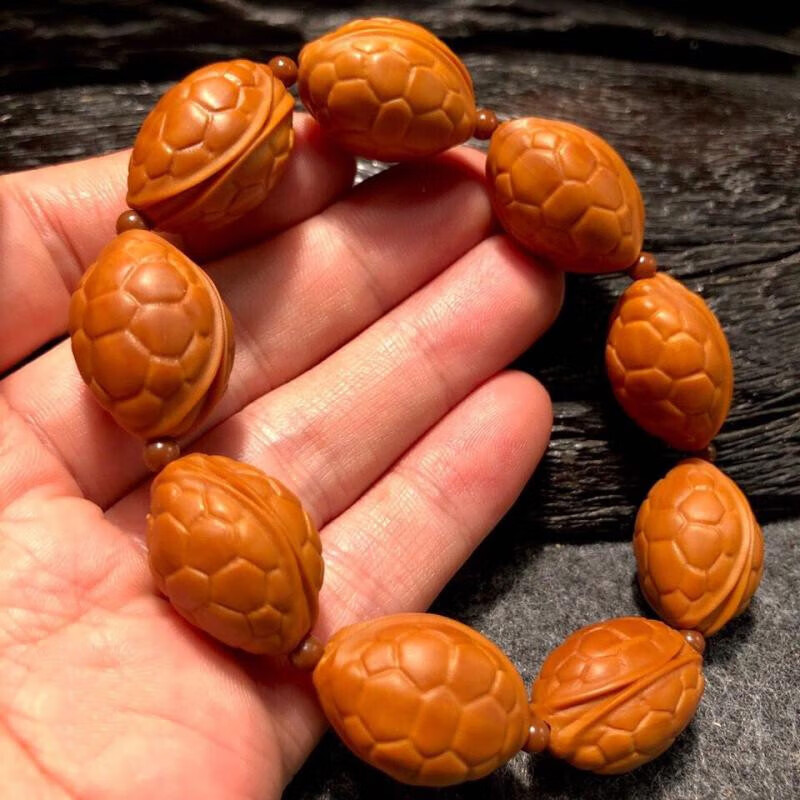 秋痕 甲鱼橄榄核单籽雕刻龟壳富甲天下手把件乌龟挂件吊坠核雕文玩