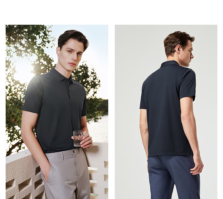 YOUNGOR Summer 2026 New Youth Business Casual Short-Sleeve Polo Shirt, Black, XL (Recommended for 150-165 Lbs) 15