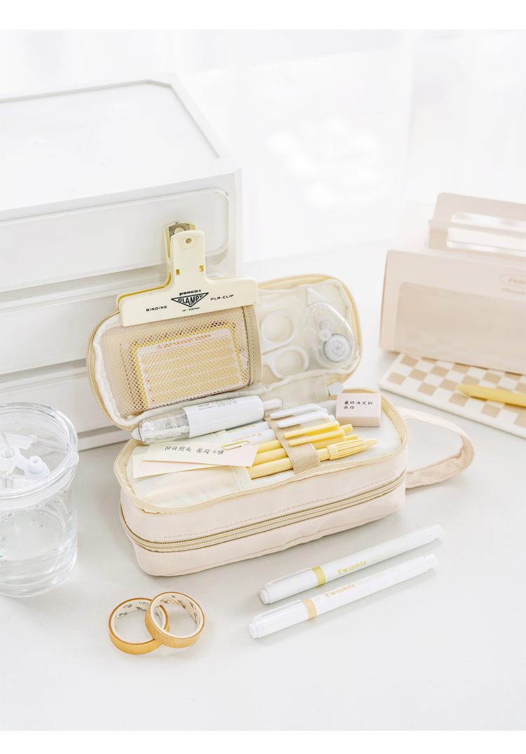 安格里本小姐笔袋 简约ins风高颜值文具盒男女孩大容量铅笔盒学生文具