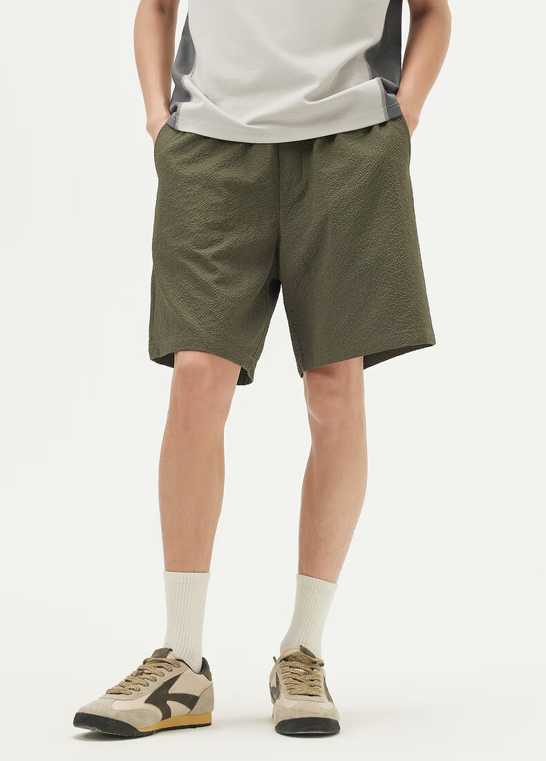Gxgjeans Men's Bubble Yarn Basic Simple Loose Casual Shorts, New Summer 2025 Men's Style, Black, Size 170/M 11