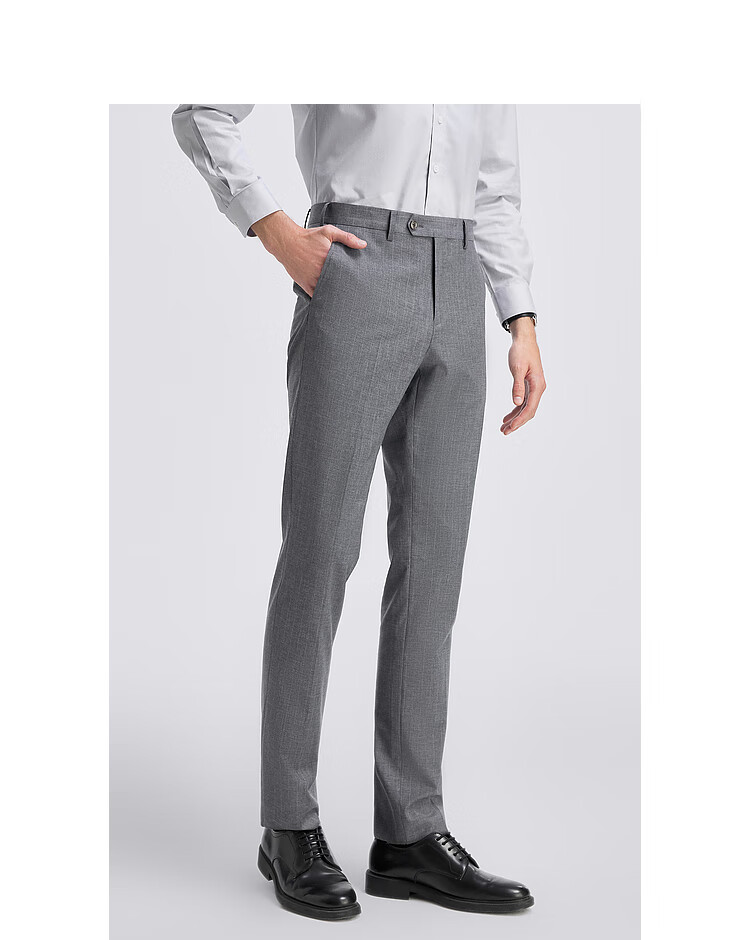 YOUNGOR Men's Dress Pants, Wool Blend Fabric, Classic Business Trousers, Flat And Crisp, 220234D 5
