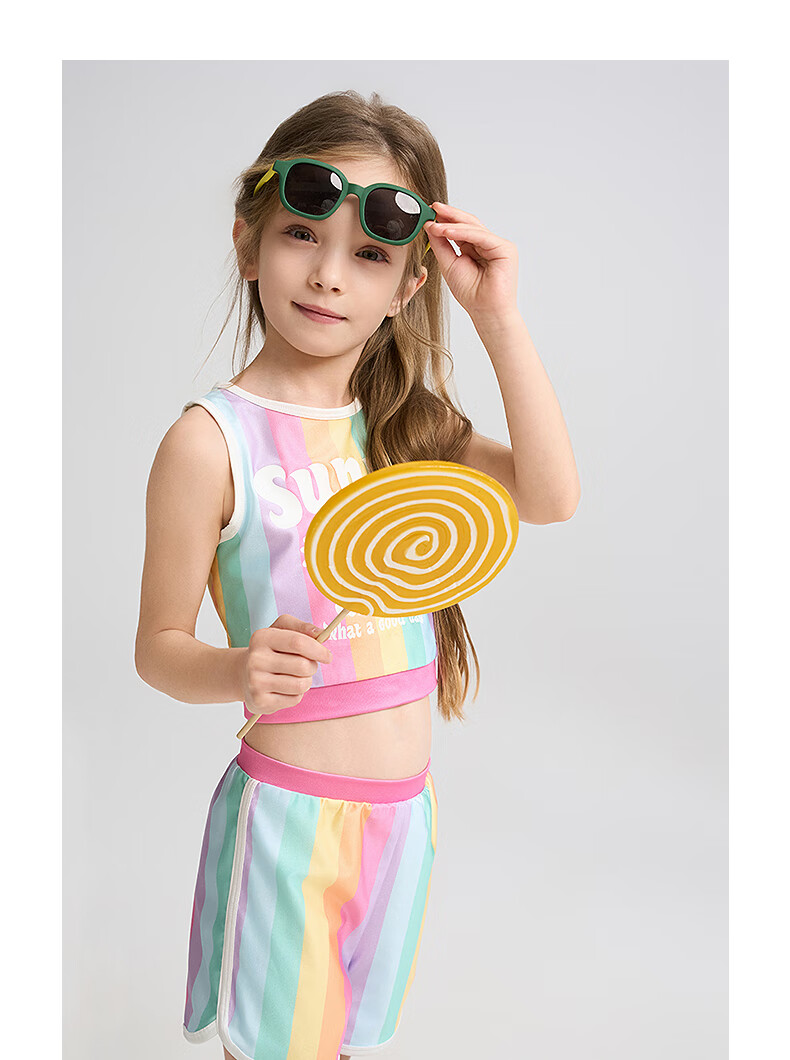 Aimer Kids Vacation Swimsuit Set for Girls, Sun Protection 50+, Chlorine Resistant One-Piece Style 120 8