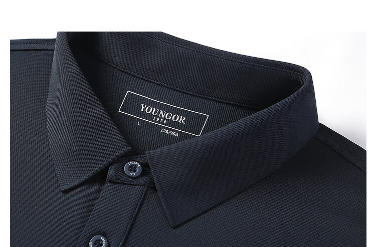 Youngor POLO Men's 2025 Summer Youth Business Casual Short Sleeve High-end POLO Shirt Navy Blue S 14