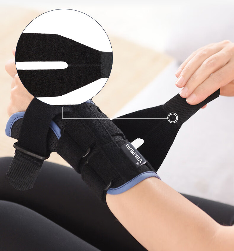 腱鞘炎护腕扭伤手腕关节固定支具拇指疼妈妈手鼠标护具蓝色左手透气款