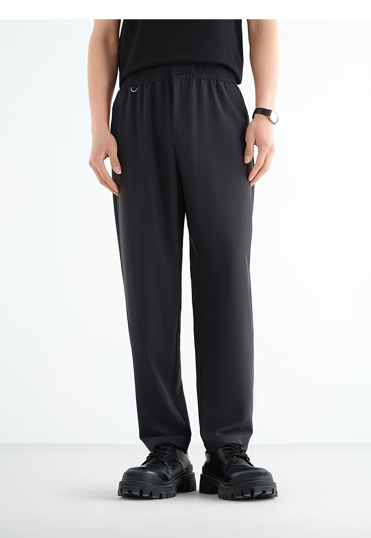 Peacebird Men's Casual Pants Four-Way Stretch Summer Lightweight Loose Tapered Sports Sweatpants Black 31 10