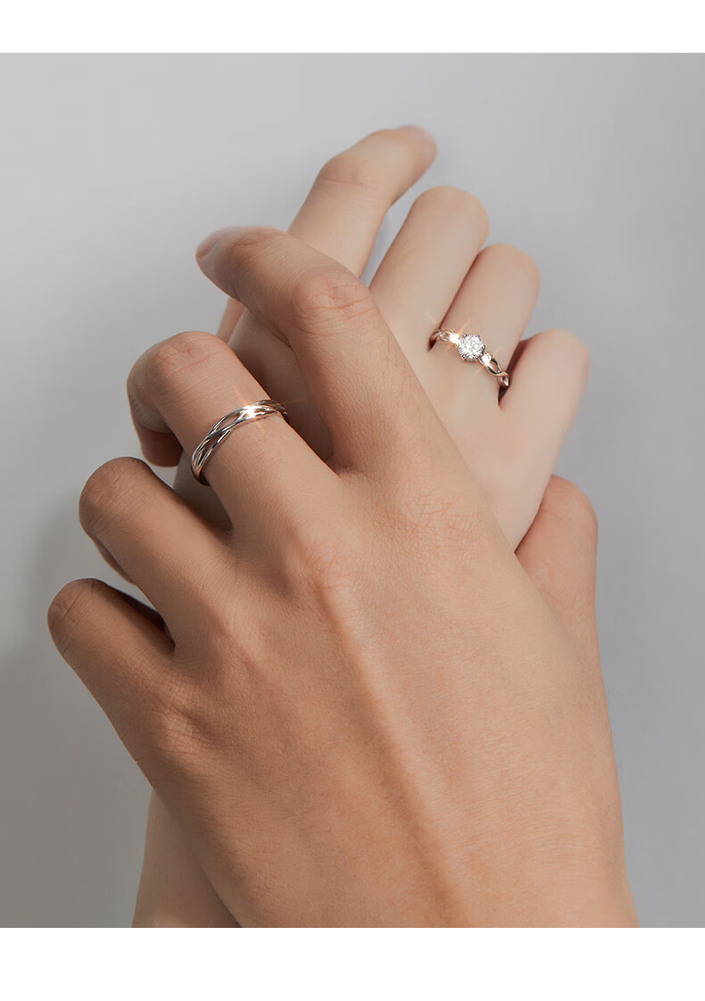 glumani时尚轻奢饰品礼物礼品气质t400缘定三生对戒情侣款小众设计感