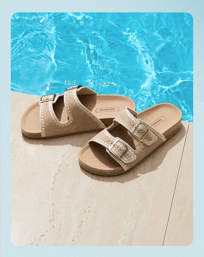 Hotwind Women's Birkenstock Style Summer New Flat Casual Outdoor Lightweight Cork Sandals 4