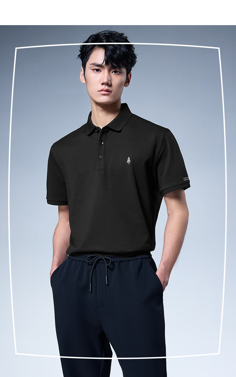 HLA Short-Sleeve Polo Shirt for Men, Light Business Aviation Series, Cool-Feeling Short Sleeves for Men in Summer 2