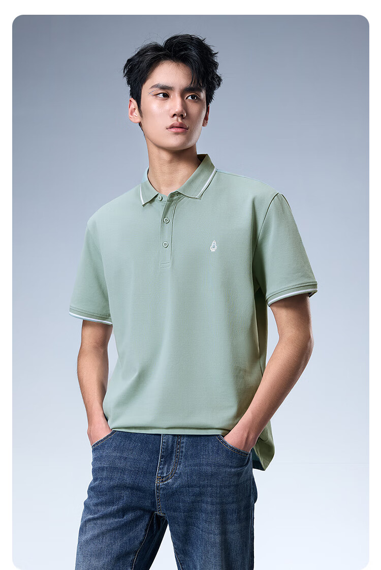 HLA Short-Sleeve Polo Shirt for Men, Cool And Stylish with Turn-Down Collar, Summer Wear 10